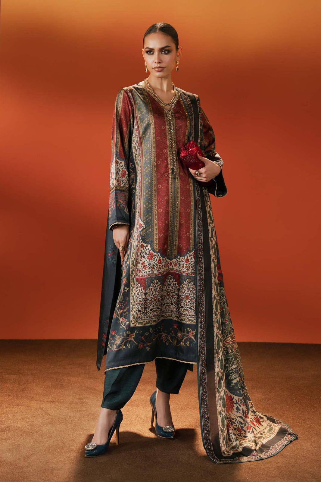 Maria B.Mprint 209 B Digital Print Lawn Summer'26 Embroidered 3Piece Unstitched