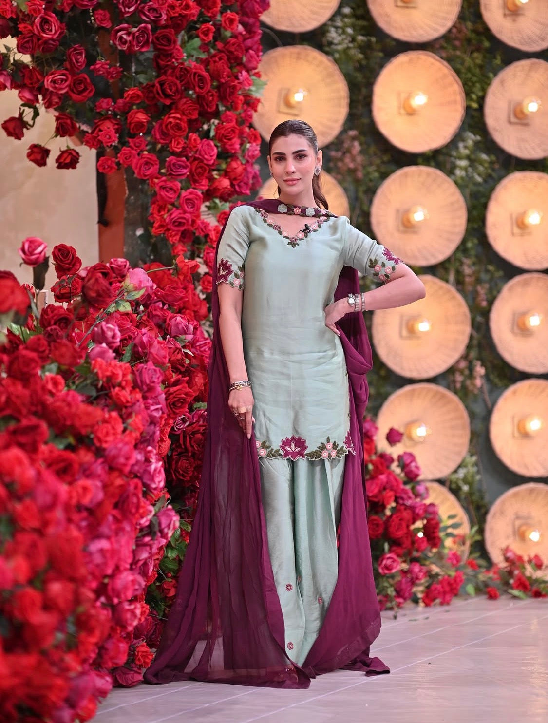 Ethinc Green Luxury Silk Embroidery 3 Piece Unstitched