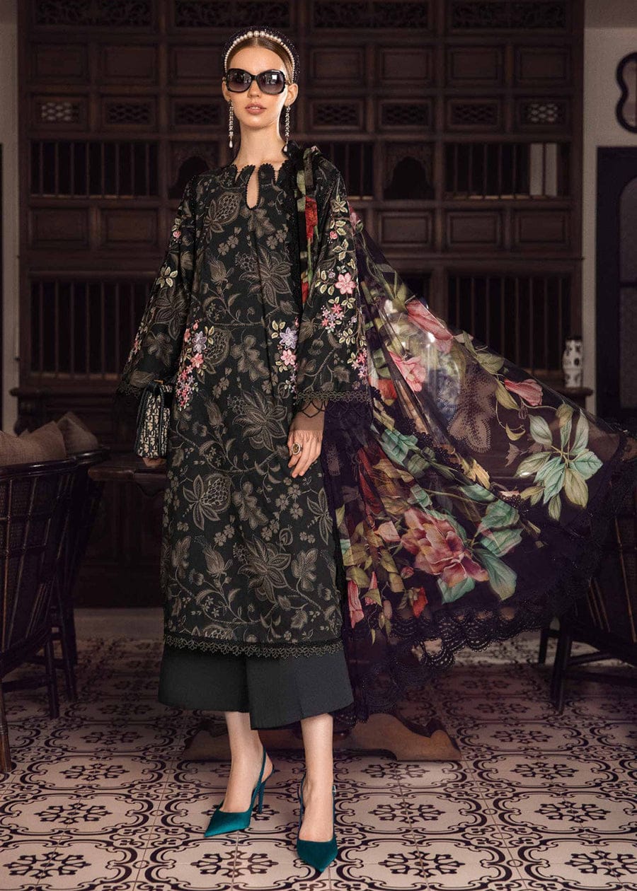 MARIA B BLACK SWISS LAWN EMBROIDERY DIGITAL PRINT SC 1128