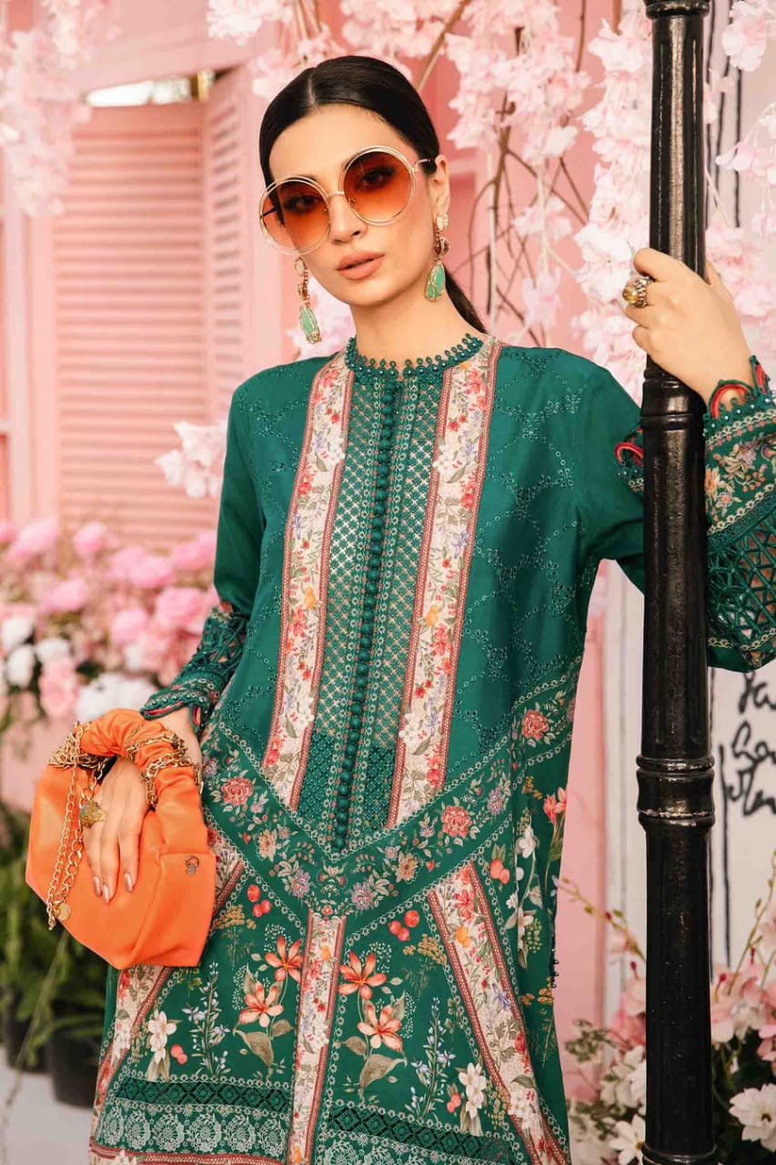 Maria B 2610-A Green New Arrival Lawn Emb 3pc Unstitched SC-1309