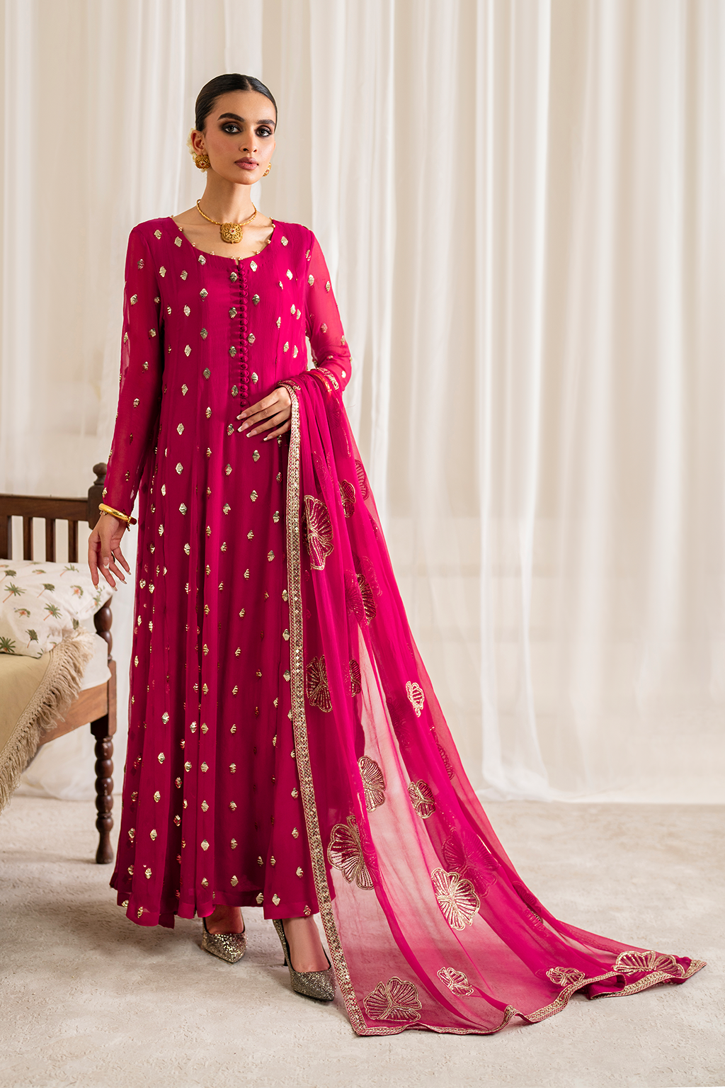 Iznik Pink Frock Formal Collection Chiffon 3pc Unstitched SC-1249