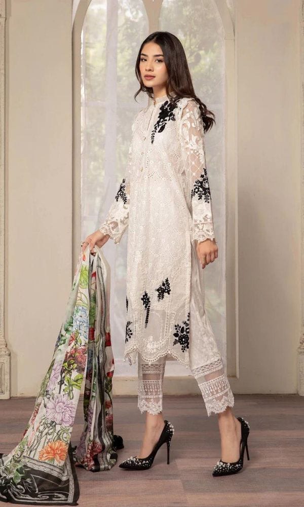 MARIA B SKIN PURE LAWN CHIKANKARI SHIFFLE SC 1191