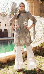 MARIA B BROWN PURE LAWN CHIKANKARI SHIFFLE