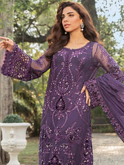 Maria B Purple New Arrival Chiffon Hand Work Formal Collection