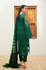 Maryam Hussain Bottle Green Chiffon Dress Formal Collection SC 1200