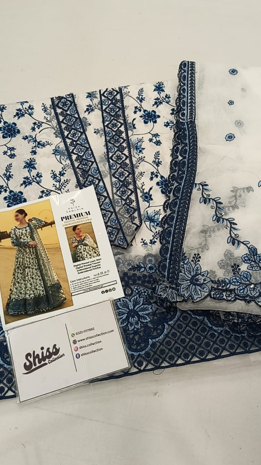 Faiza Saqlain Full Printed Luxury Lawn Embroidery 3Piece Untitched