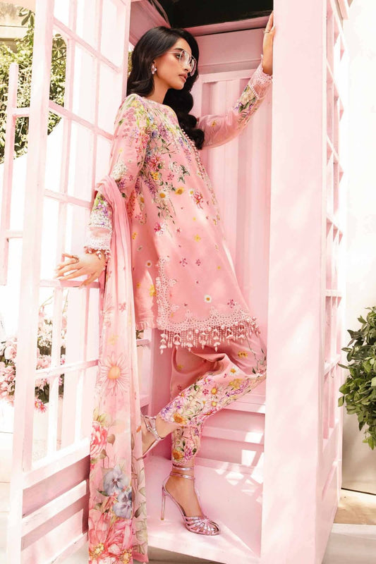 Maria B 2603 B Pink New Arrival Lawn Emb 3pc Unstitched