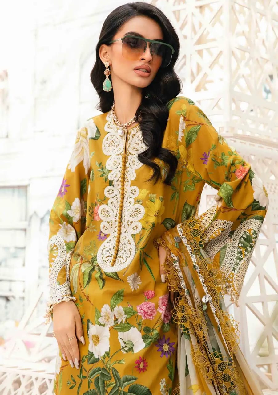 Maria B 2604 B Yellow New Arrival Lawn Emb 3pc Unstitched SC-1318