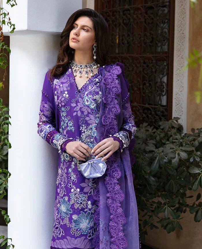 Designer Wear purple Lawn collection chikenkari  SC 1077