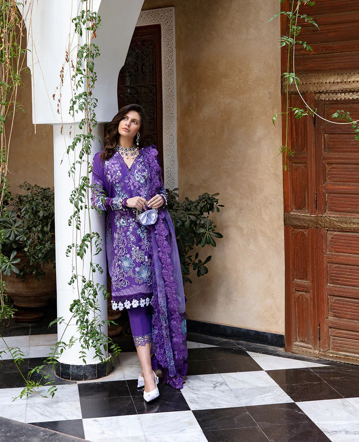 Designer Wear purple Lawn collection chikenkari  SC 1077