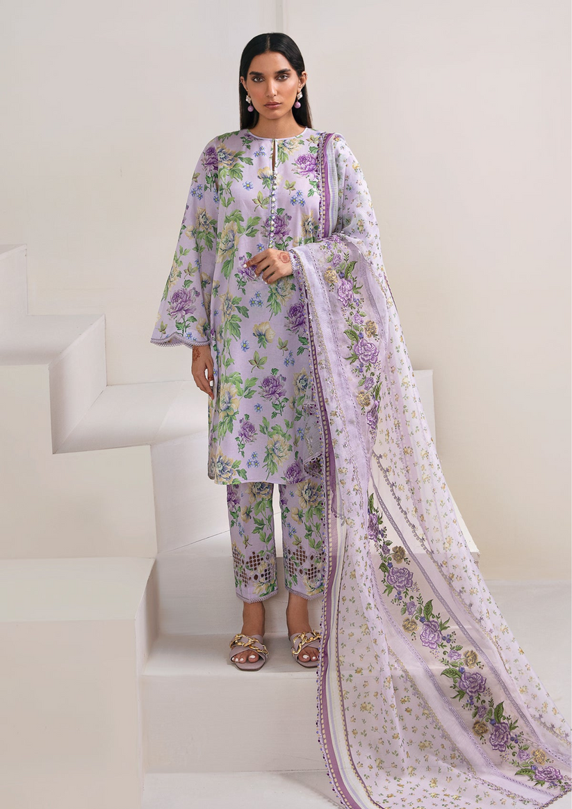 Baroque Purple Digital Printed Swiss Lawn Collection 3pc SC 1053