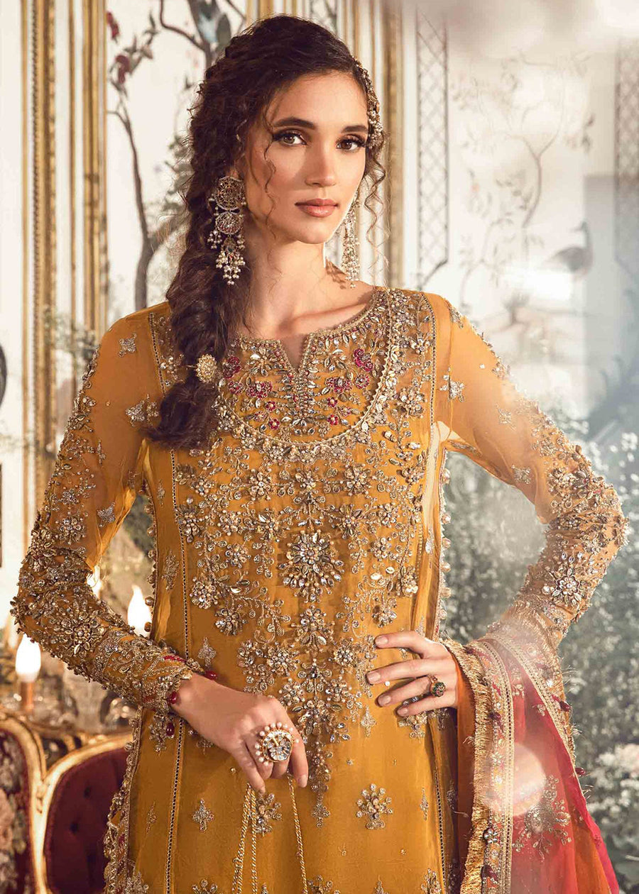 MARIA B WEDDING COLLECTION YELLOW CHIFFON DRESS SC 1196 Shisscollection MARIA B WEDDING COLLECTION YELLOW CHIFFON DRESS SC 1196 Shisscollection