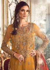 MARIA B WEDDING COLLECTION YELLOW CHIFFON DRESS