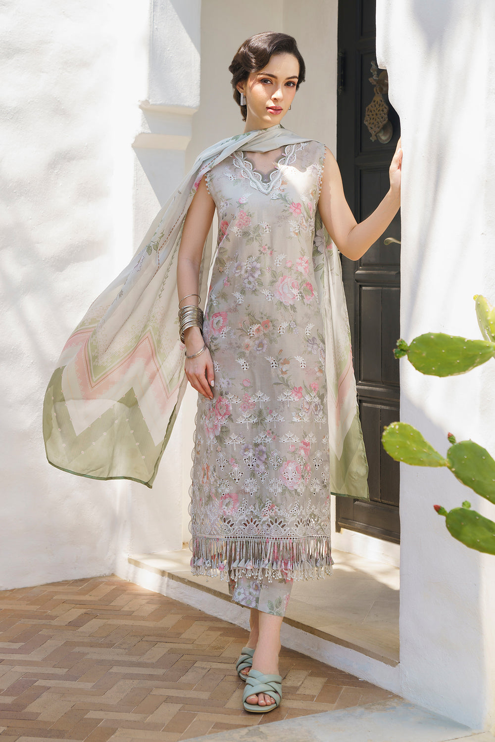 Baroque Light Purple Pure Lawn Dress  - No: SC 1047 - Shiss collection
