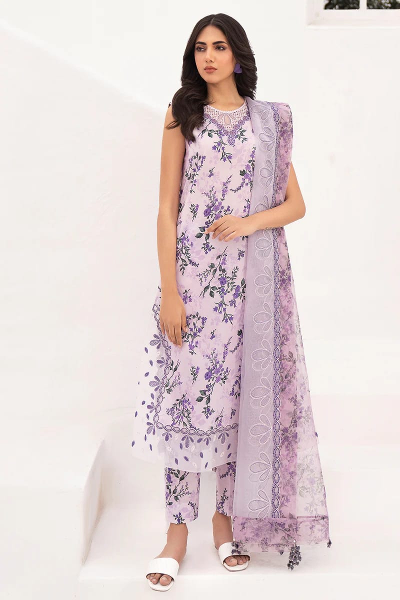 Baroque Purple Lawn Dress - No: SC 1051 - Shiss collection