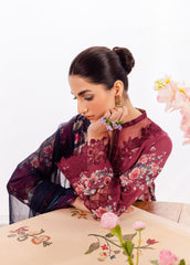 IZNIK Maroon Pure Lawn Digital Print Embroidery Collection SC 1094