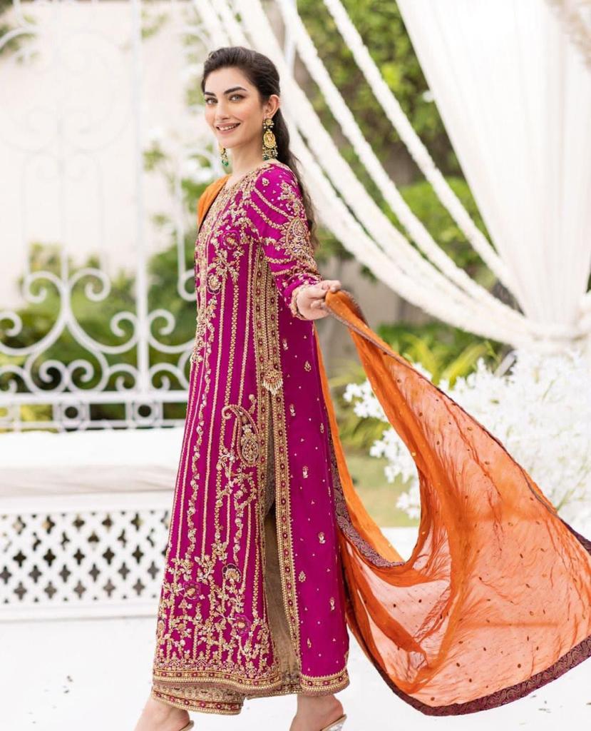 F.T.A FORMAL COLLECTION CHIFFON HAHD WORK 3PC SC 1081