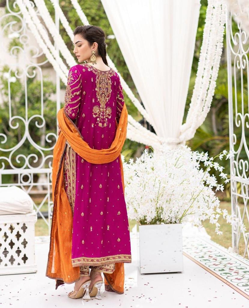 F.T.A FORMAL COLLECTION CHIFFON HAHD WORK 3PC SC 1081