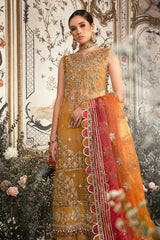 MARIA B WEDDING COLLECTION YELLOW CHIFFON DRESS