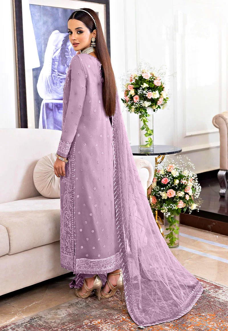 Asim Jofa Jhilmil Purple Chiffon Emb New Arrival 3PC Unstitched