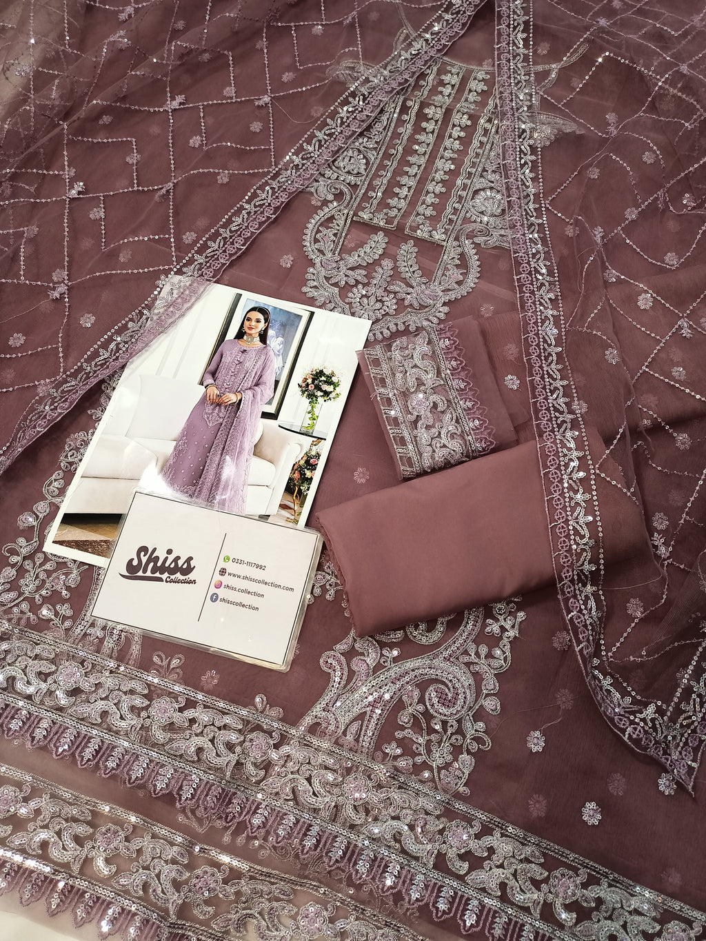 Asim Jofa Jhilmil Purple Chiffon Emb New Arrival 3PC Unstitched
