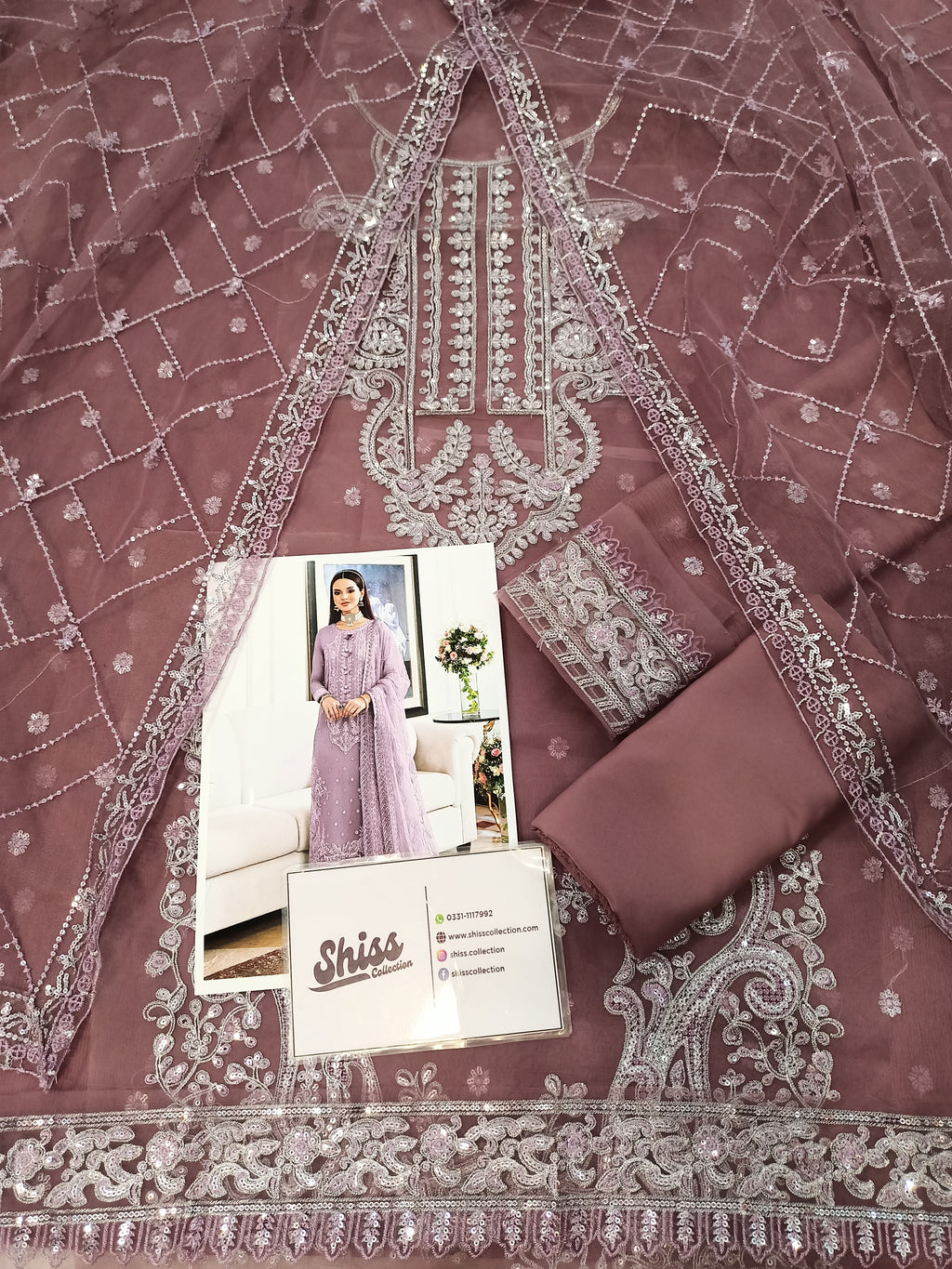 Asim Jofa Jhilmil Purple Chiffon Emb New Arrival 3PC Unstitched