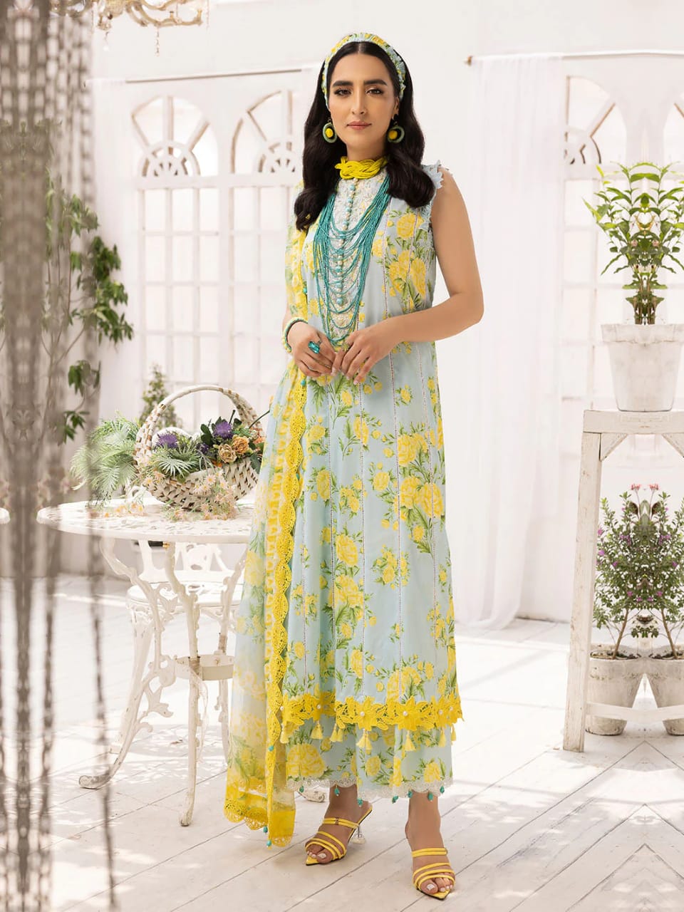 Ittehad Yellow Pure Lawn Embroidery Dress  SC 1088 - Shiss collection