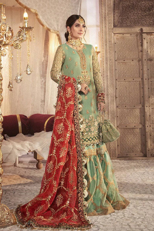 MARIA B WEDDING COLLECTION GREEN GHARARA