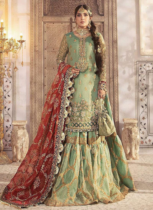 MARIA B WEDDING COLLECTION GREEN GHARARA