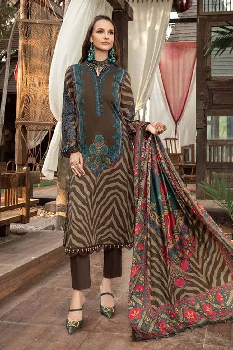 MARIA B BROWN Zik Lawn Dress  - No: SC 1134 - Shiss collection