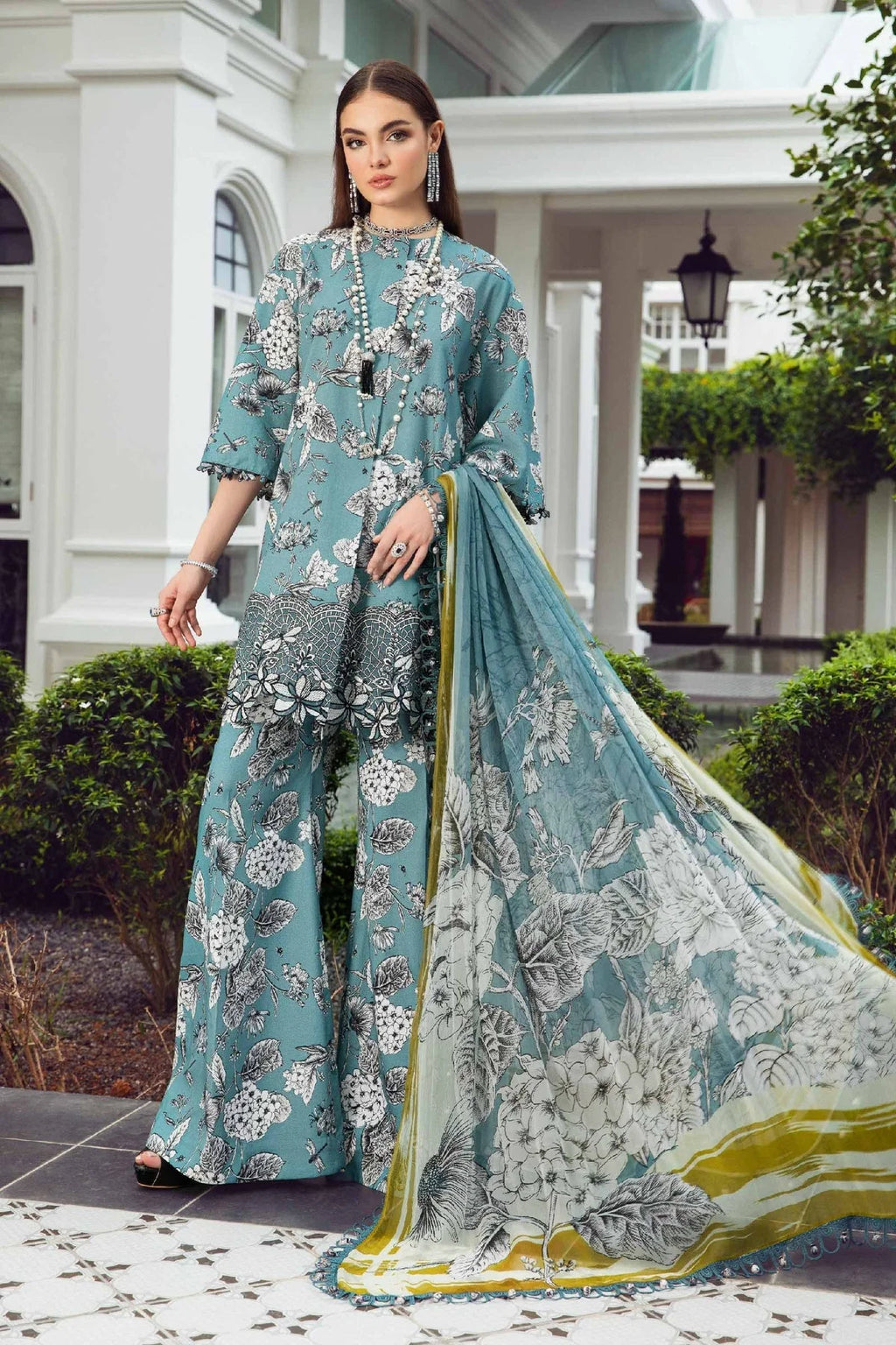 Maria B Embroidery Green Swiss Lawn Collection 3PC SC 1151