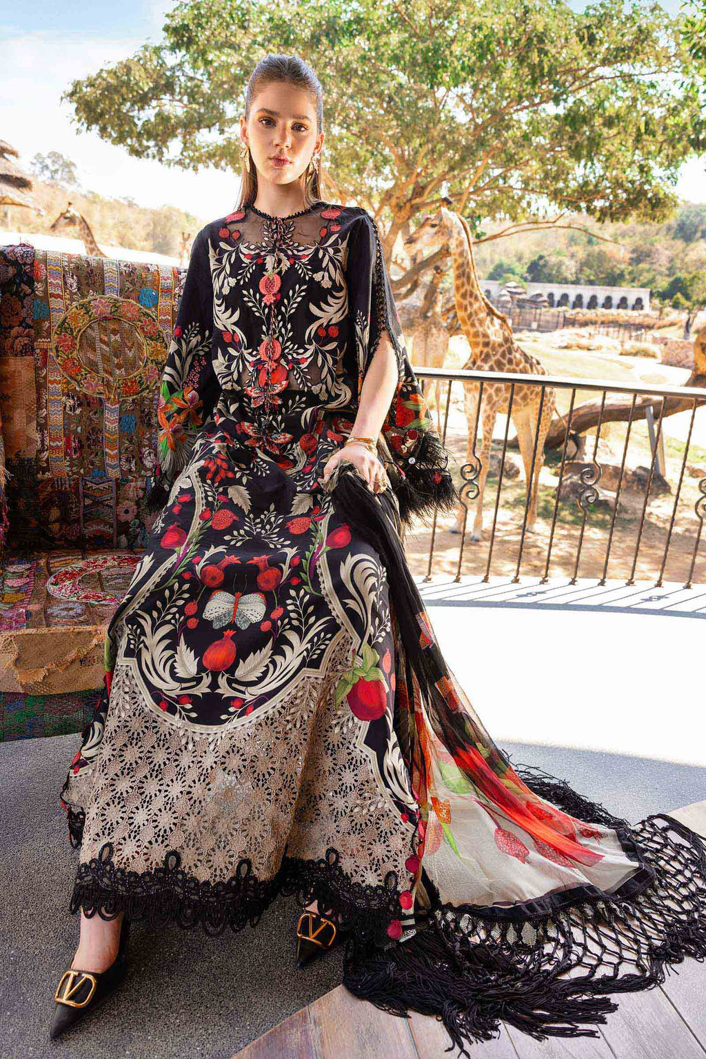 Maria B.Mprint 12-B Black Lawn Summer'26 Embroidered 3Piece Unstitched