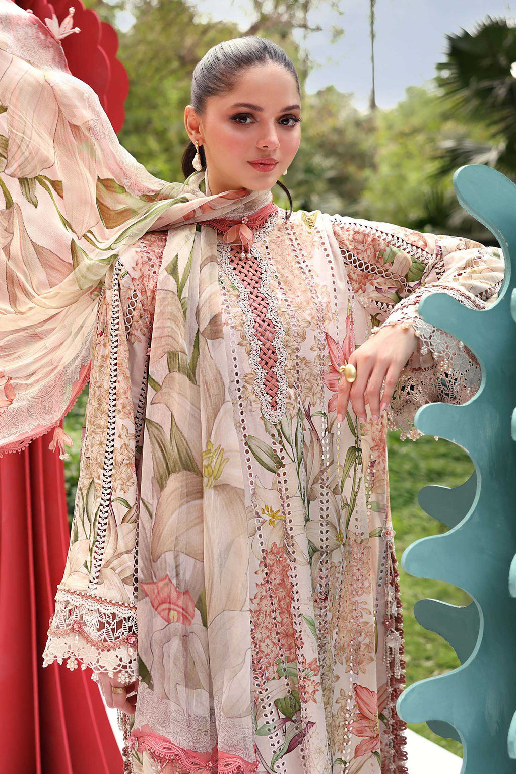 Maria B 6=A Skin Printed Lawn Summer'26 Embroidered 3Piece Unstitched