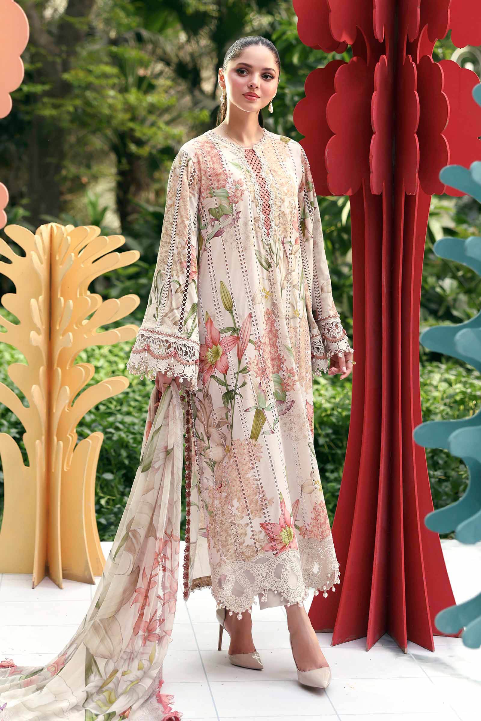 Maria B 6=A Skin Printed Lawn Summer'26 Embroidered 3Piece Unstitched