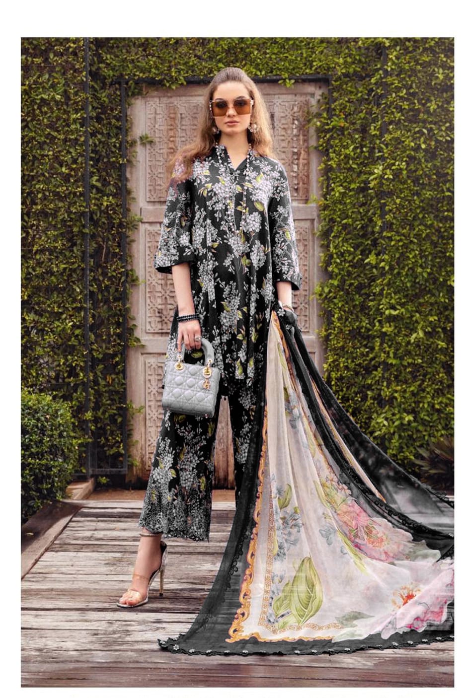 Maria B Black Pure Lawn Dress  - No: SC 1127 - Shiss collection