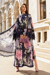 Maria B Blue Multi Floral Lawn Dress  - No: SC 1131 - Shiss collection