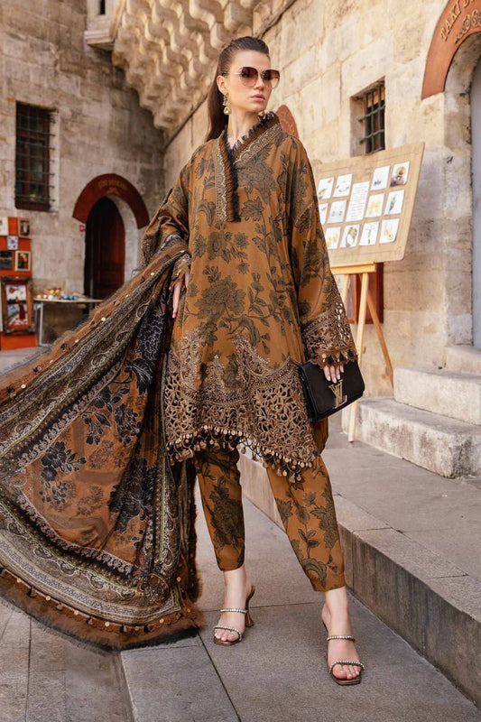 Maria B Carmel Color Lawn Dress  - No: SC 1138 - Shiss collection