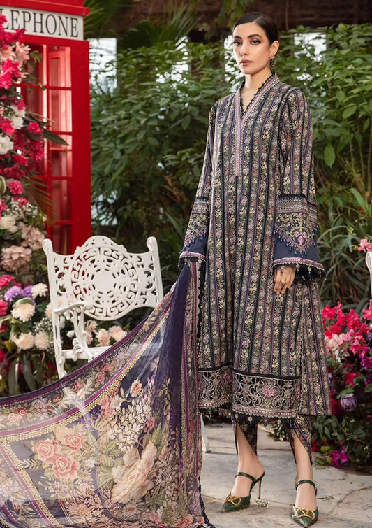 Maria B M.Print Blue Embroidery -Dress  No: SC 1164 - Shiss collection