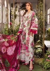 Maria b mprint Pink & White lawn Dress  - No: SC 1175 - Shiss collection