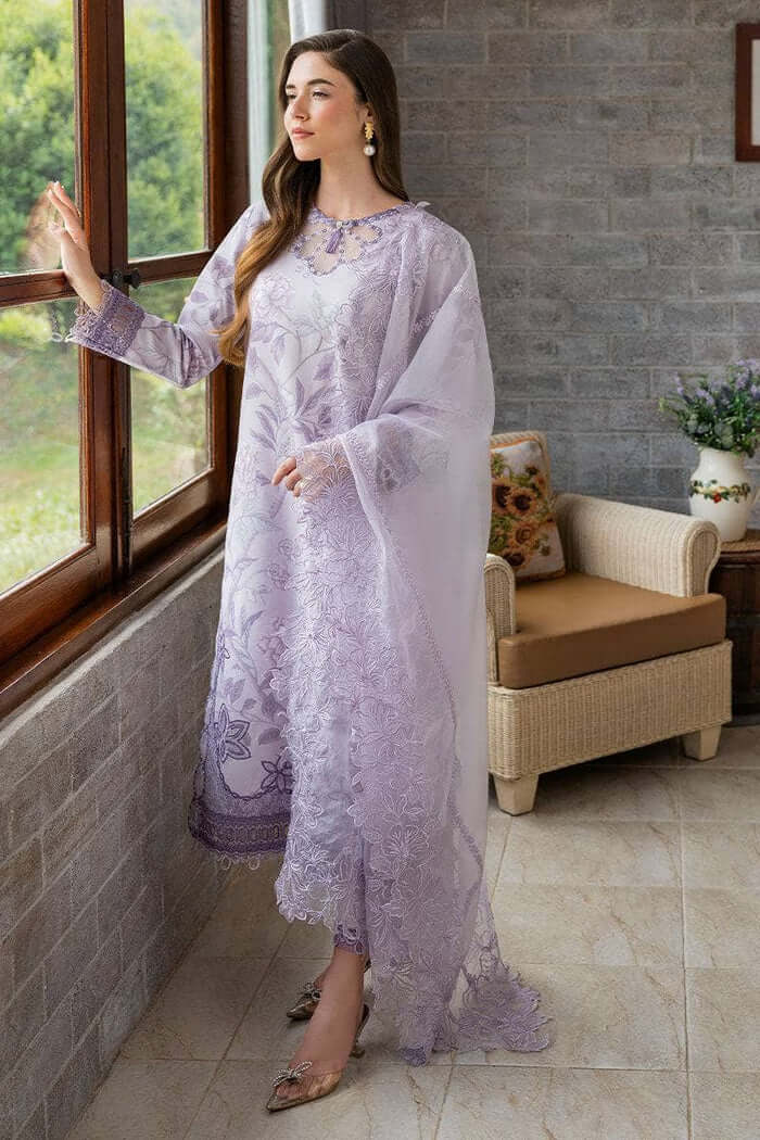  Mushq Lilac Pure Lawn Print Dress  - No: SC 1210 - Shiss collection