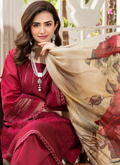 MANARA 3 PC CHIKANKARI PURE LAWN DRESS