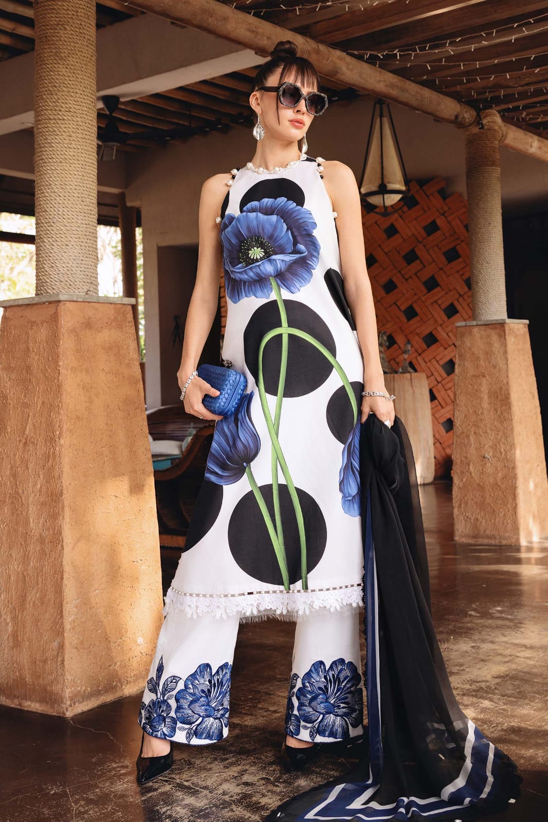 Maria B.Mprint Blue Lawn Summer'26 Embroidered 3Piece Unstitched