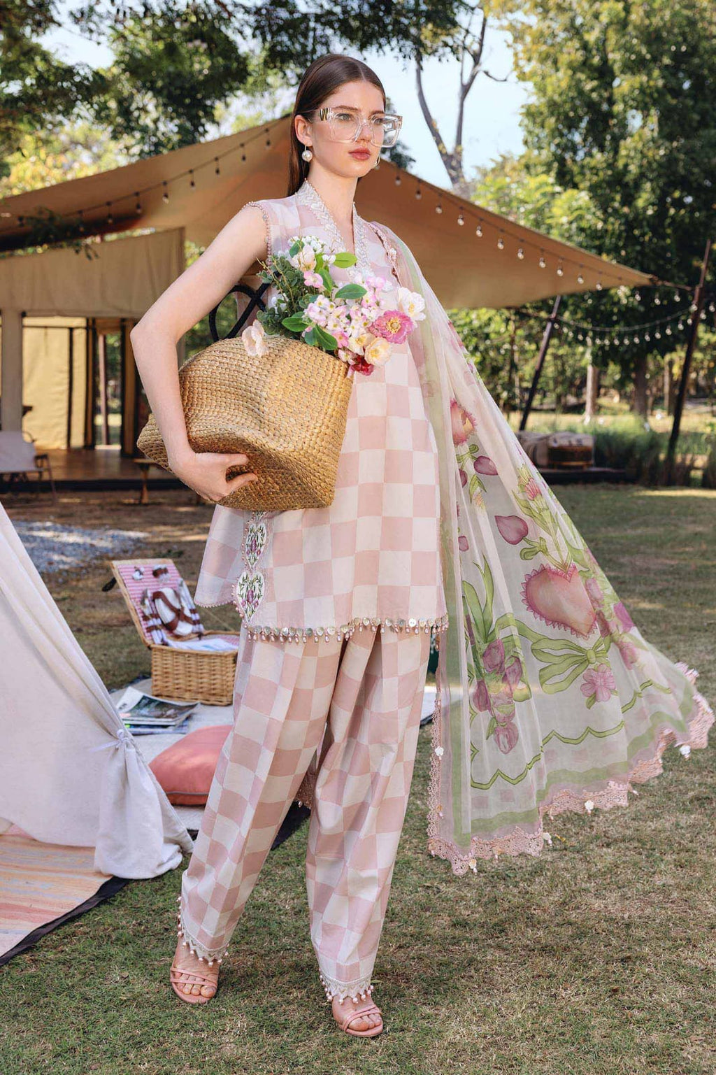 Maria B.Mprint Light Pink Lawn Summer'26 Embroidered 3Piece Unstitched
