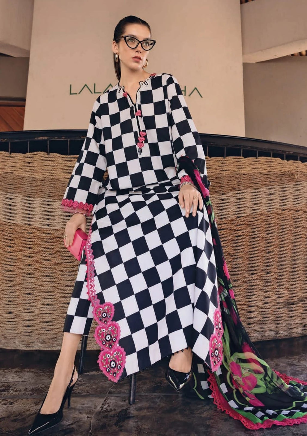 Maria B.Mprint Black Lawn Summer'26 Embroidered 3Piece Unstitched