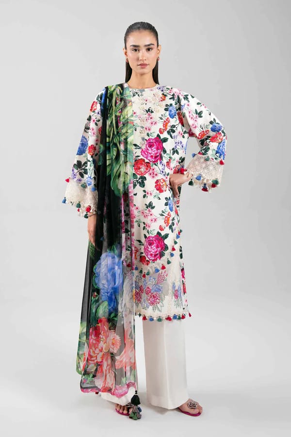 Nishat Digital Printed Lawn Embroidery 3 Piece Unstitched