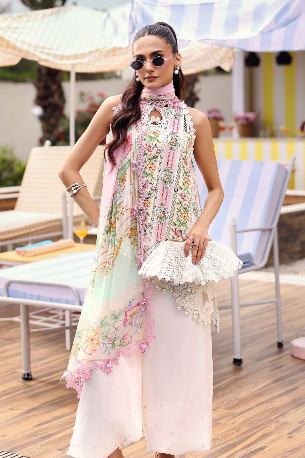 Maria B 10-B Pink Full Printed Lawn Summer'26 Embroidered 3Piece Unstitched