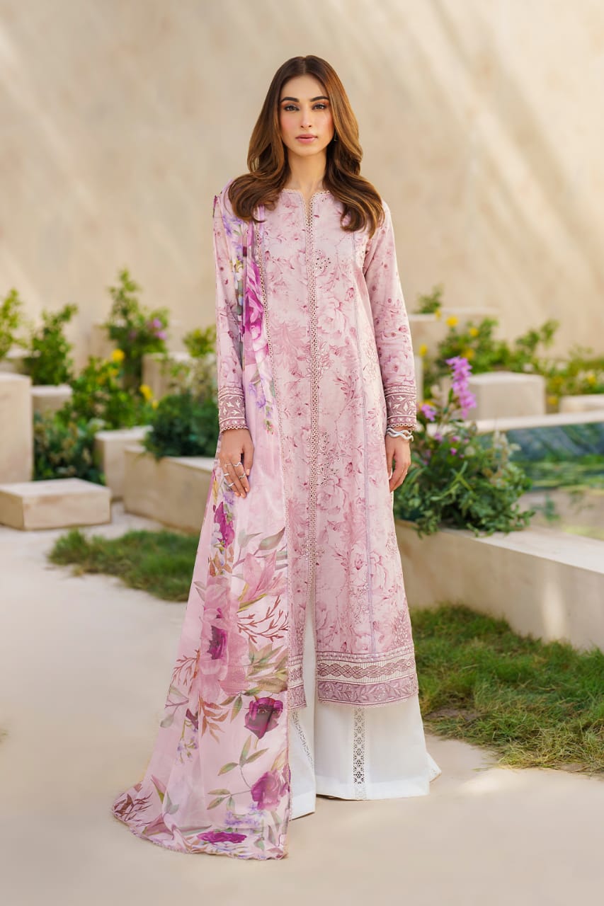 Iznik Digital Print Tpink New Arrival Pure Lawn 3pc Embroidery Dress SC 1092