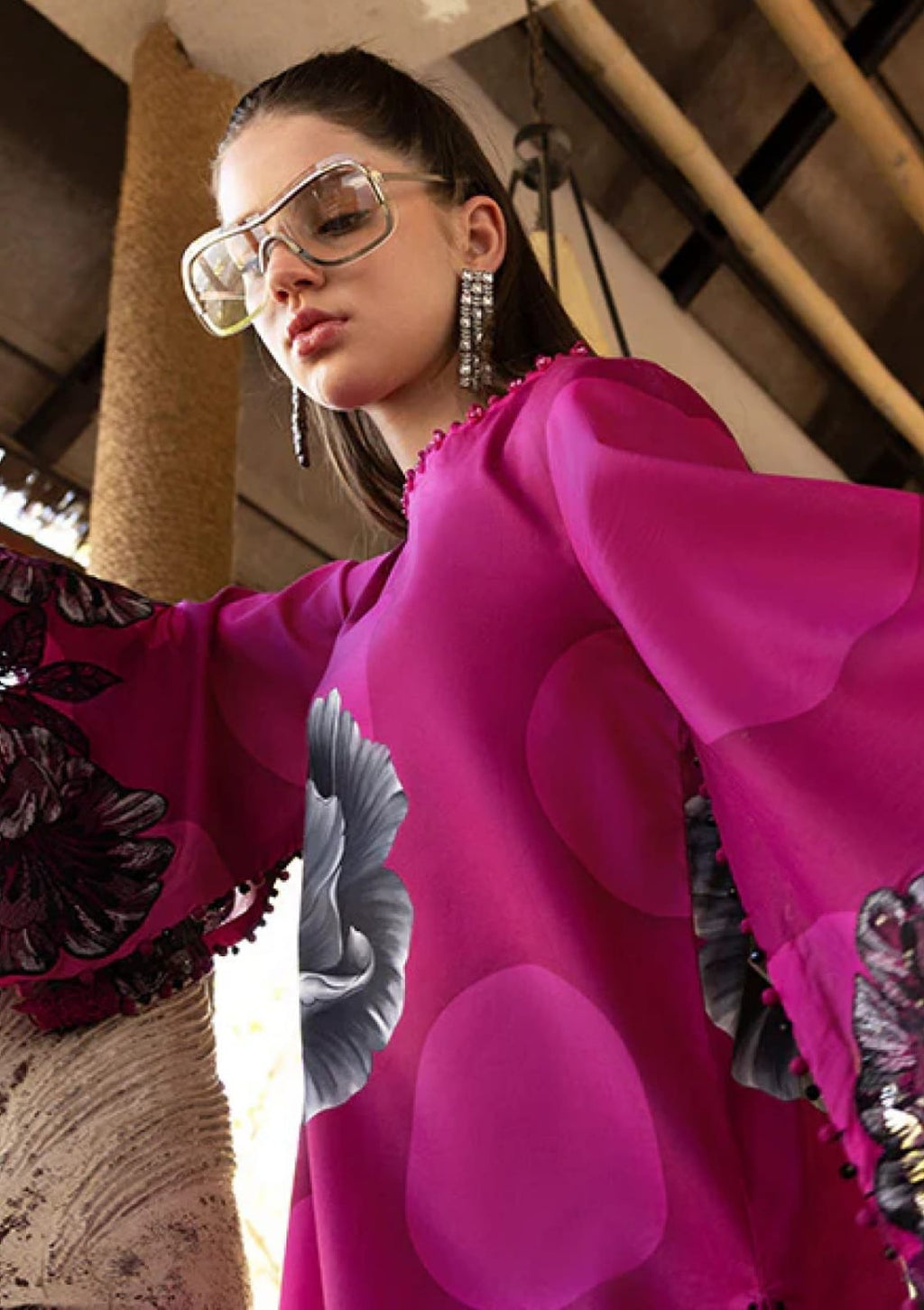 Maria B.Mprint Pink Lawn Summer'26 Embroidered 3Piece Unstitched