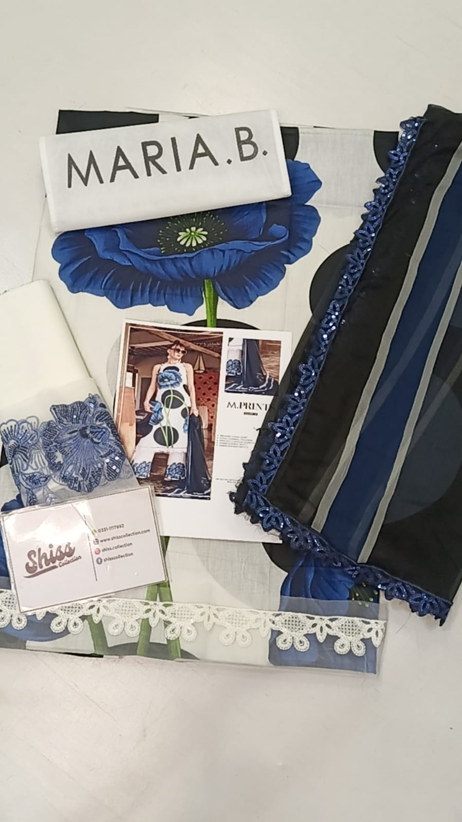 Maria B.Mprint Blue Lawn Summer'26 Embroidered 3Piece Unstitched