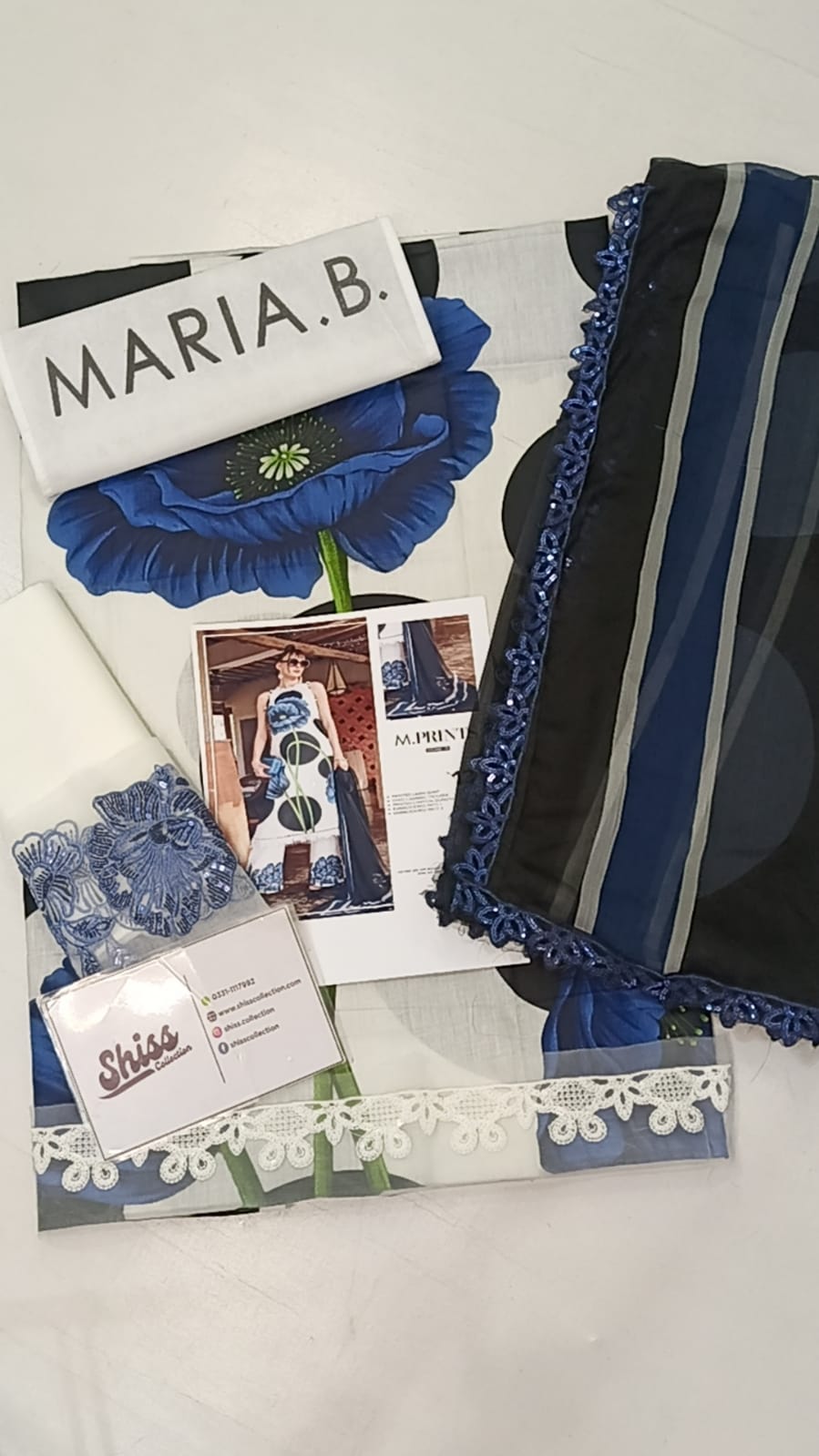 Maria B.Mprint Blue Lawn Summer'26 Embroidered 3Piece Unstitched